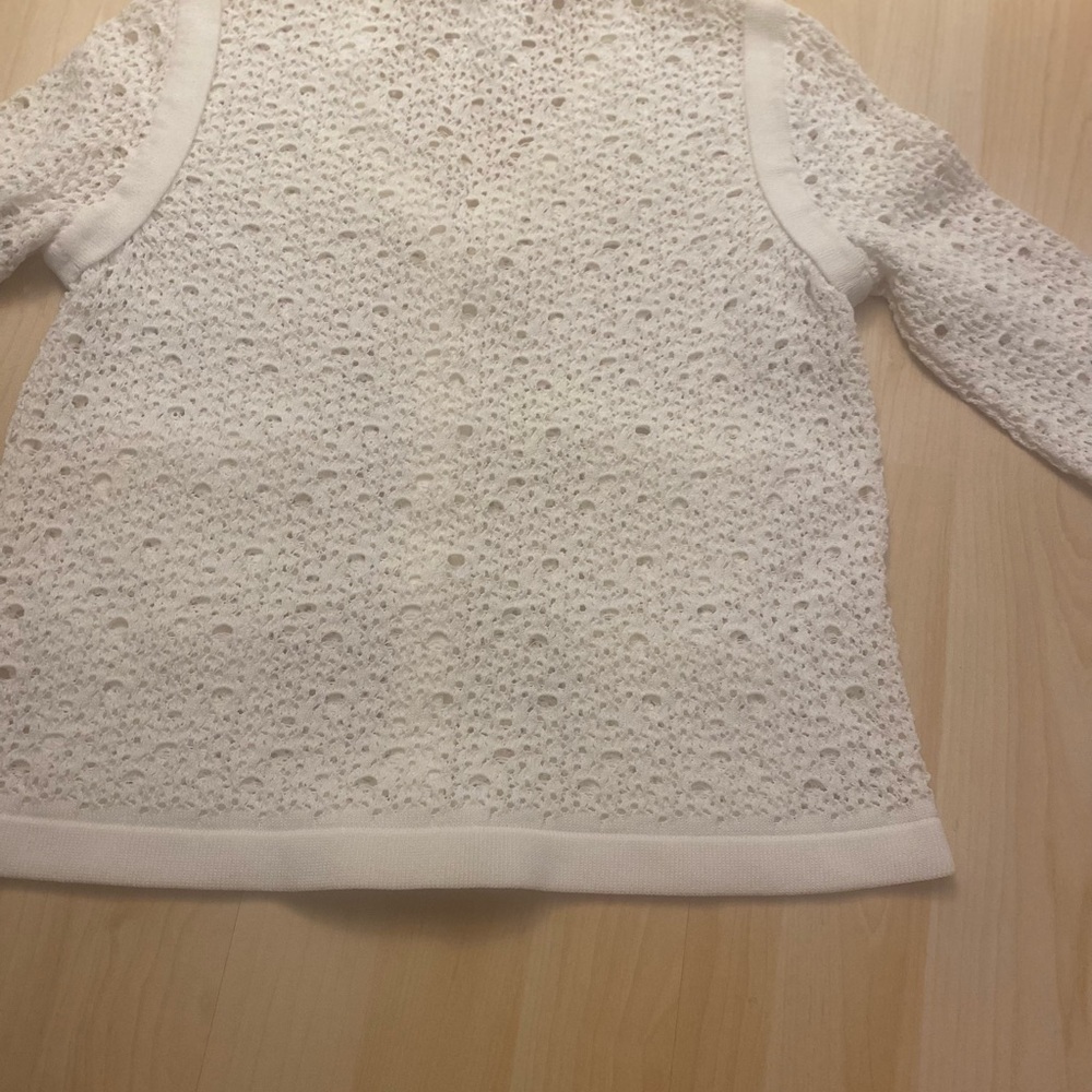 CHANEL 2011 Spring Open Crochet Knit Cardigan Jacket White - Picture 6 of 16